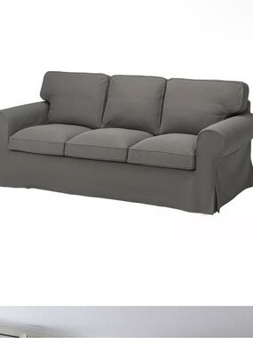 IKEA Ektorp Three-Seat Sofa Cover Only in Dark Gray